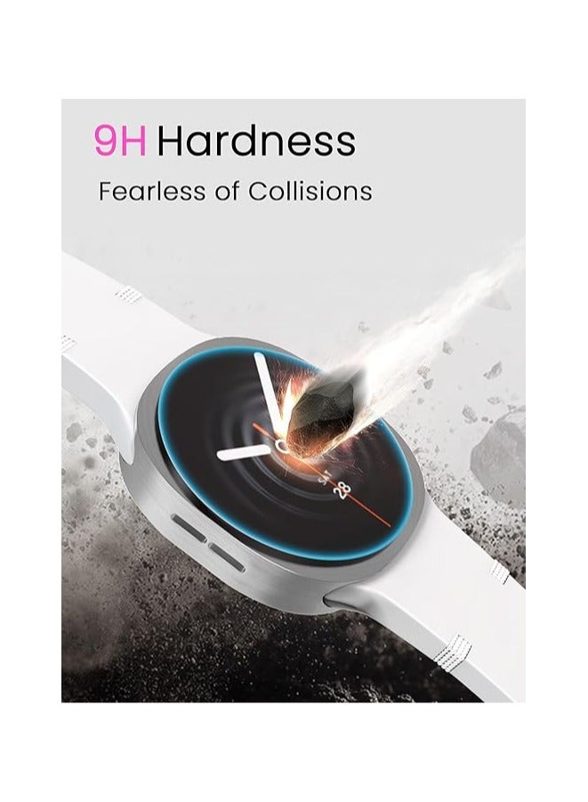 حَبْل تِك حامي شاشة من 3 قطع لساعة Samsung Galaxy Watch 9 / Watch 8 مقاس 40 مم، مع أداة تركيب ذاتية المحاذاة، زجاج مقسى شفاف عالي الدقة، مضاد للخدش وخالي من الفقاعات - Image 4